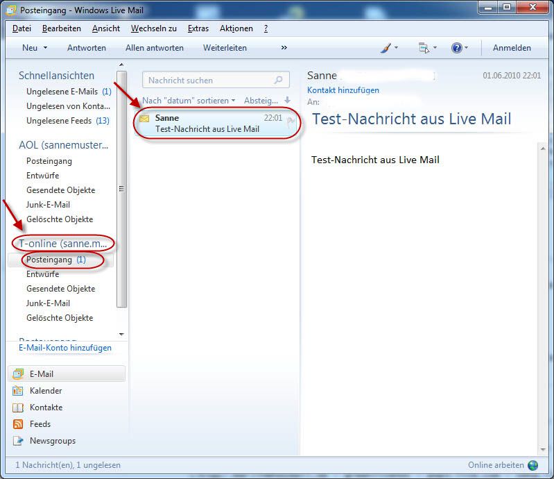Windows Live Mail T Online