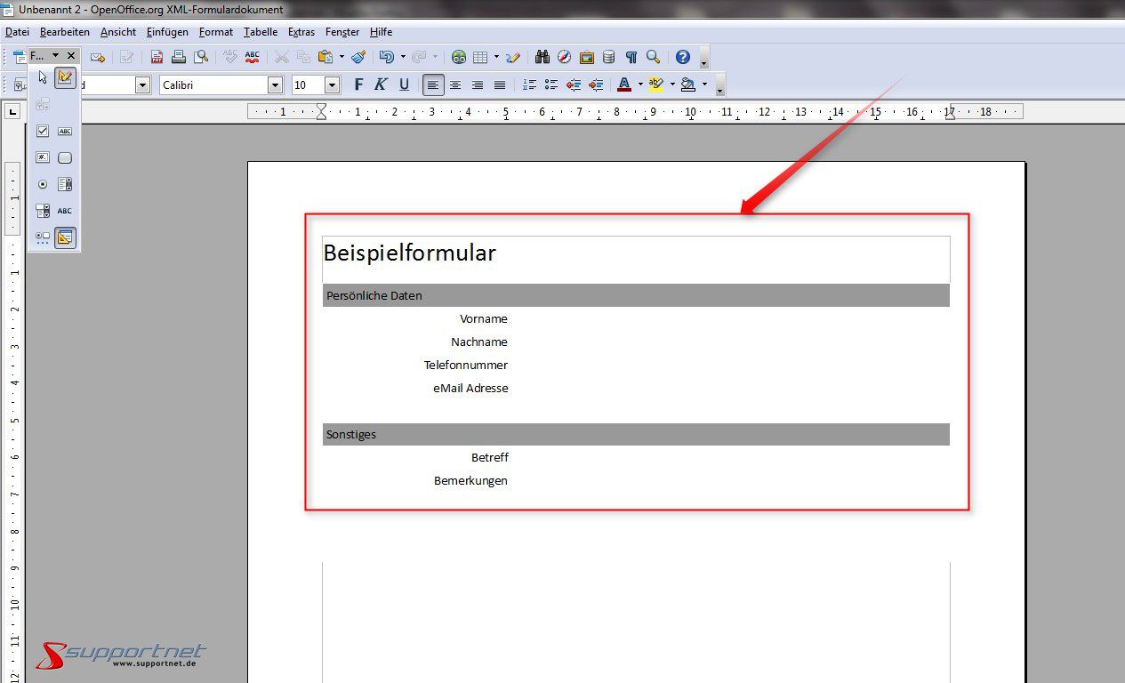 OpenOffice Writer – Ausfüllbare PDF Formulare erstellen – Supportnet