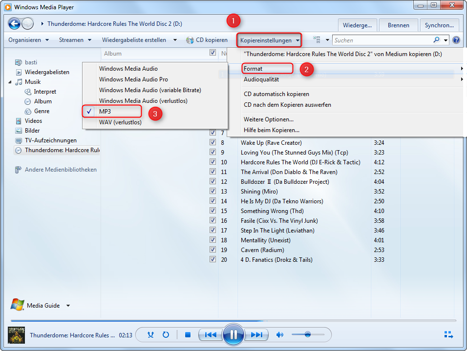 lamentar Obediente solo Audio CD in MP3 umwandeln mit Windows Media Player 12 – Supportnet