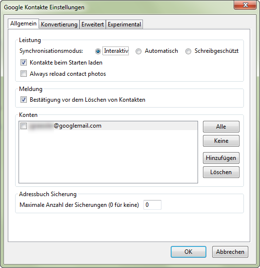 sync thunderbird with google contacts